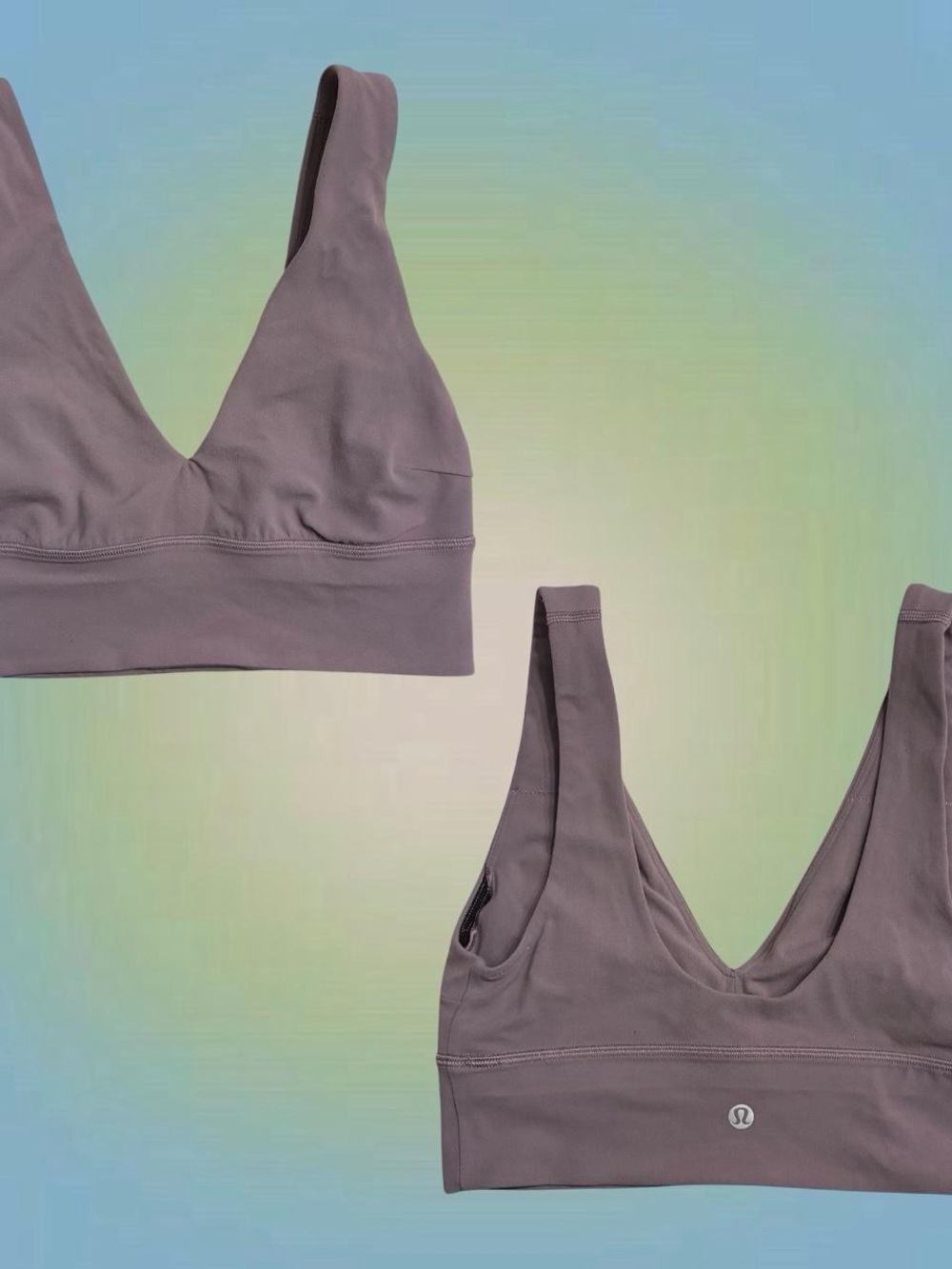 lululemon athletica Purple V-Neck Seamless Racer Support Bra